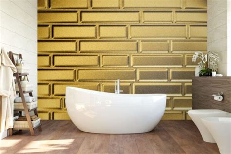 Swarnika, Eternal Gold Bricks Wallpaper Mural - Magicdecor®