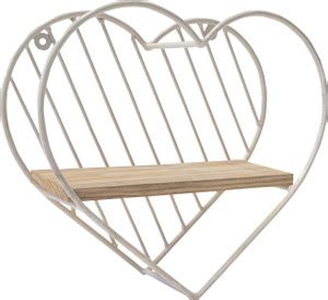 Globally Indian Heart Shape Wall Shelf Multipurpose Storage Solid Wood ...