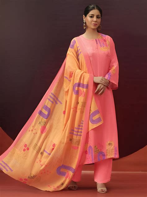 Cotton Satin Printed Unstitched Suit Dress Material for Women – Stilento