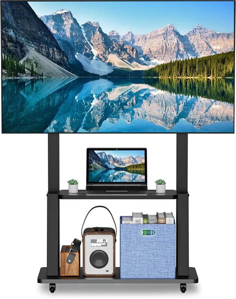 Amazon.com: Duiliuu Rolling TV Stand, Mobile TV Cart with Wheels for 32 ...