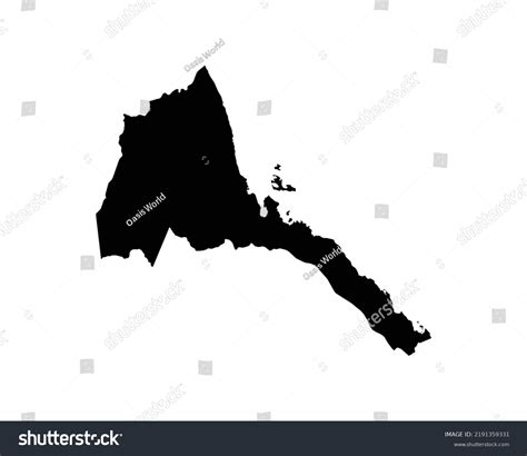 Eritrea Map Eritrean Country Map Black Stock Vector (Royalty Free ...