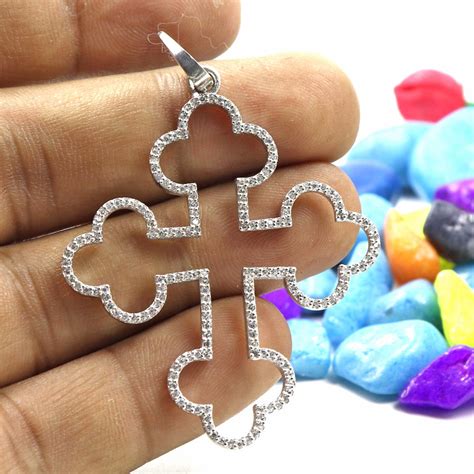 Buy White Zircon Pendant Made in 925 Sterling Silver/designer Jewelry ...