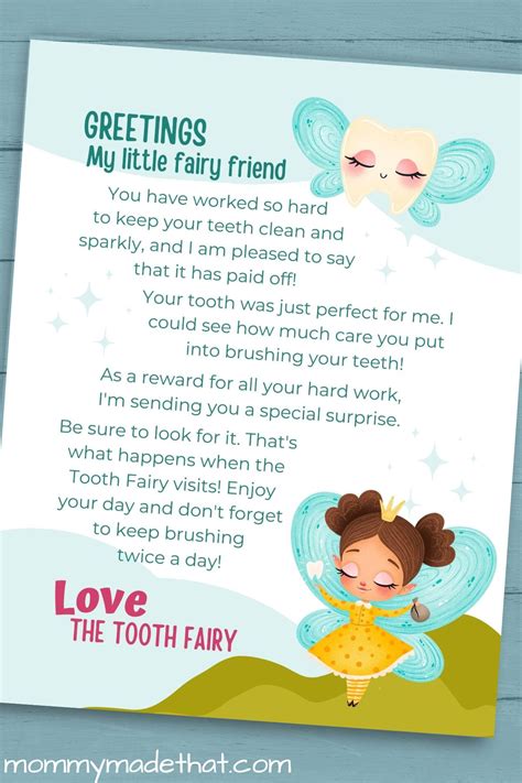 Printable Tooth Fairy Letters (Lots of cute free printables!)