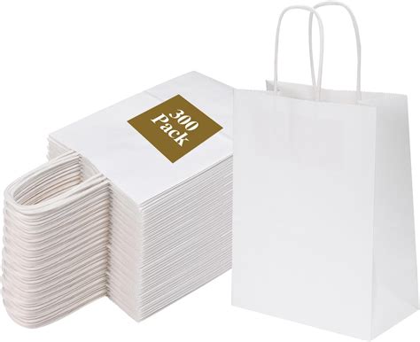 Amazon.com: Joybe 300 Pack 6x3.25x8 Inch Small White Paper Bags with ...