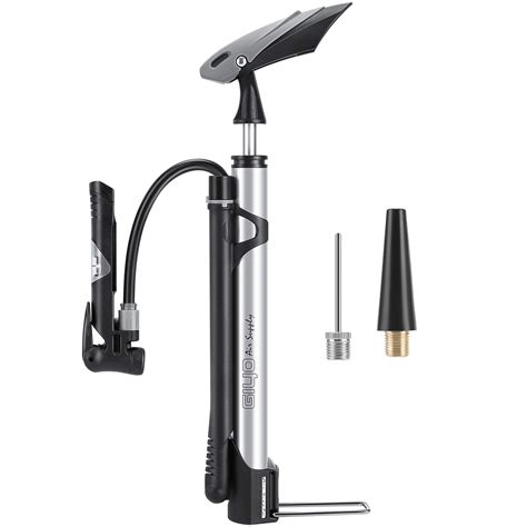GIYO Mini Bike Pump Portable with Gauge, 140 PSI, Fits Schrader and ...