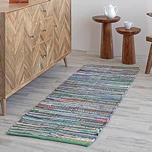 Buy HOMEMONDE Striped Hand Woven 2 x 6 Feet Rug Runners Reversible ...