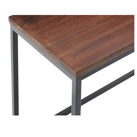 Iron Frame Solid Wood Bedside Table for Living Room – Furnishiaa