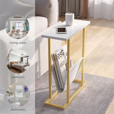 Snapklik.com : Yusong Small Narrow Side Table For Small Spaces, Slim End Table Magazine Table ...