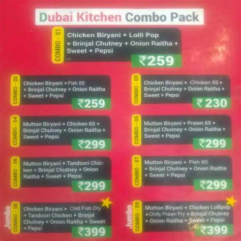 Menu at Dubai Kitchen, Chennai