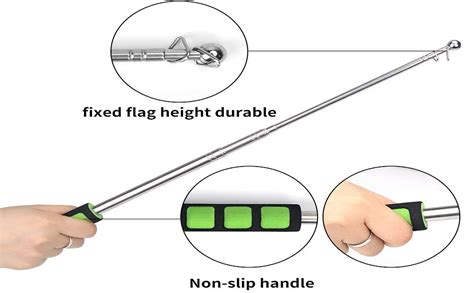 Pullox Multipurpose Stainless Steel Flag Pole Stick with Spongy Grip ...
