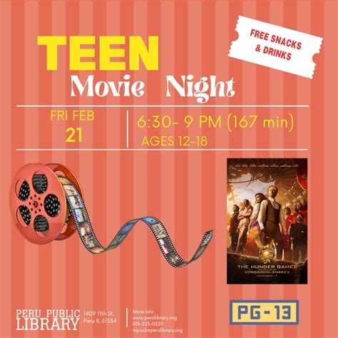 Teen Movie Night – Peru Public Library, Peru, Illinois