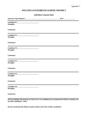 Individual Comment Sheet Doc Template | pdfFiller