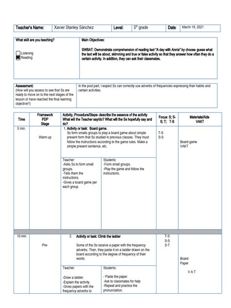 Reading Lesson Plan Example 的图像结果