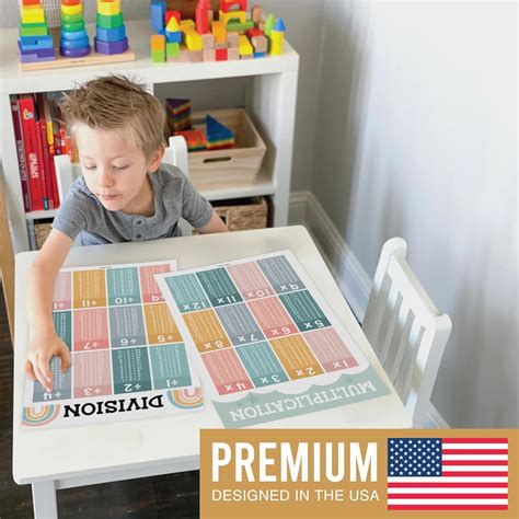 Hadley Designs 2 Boho Large Multiplication Chart Poster For Wall ...