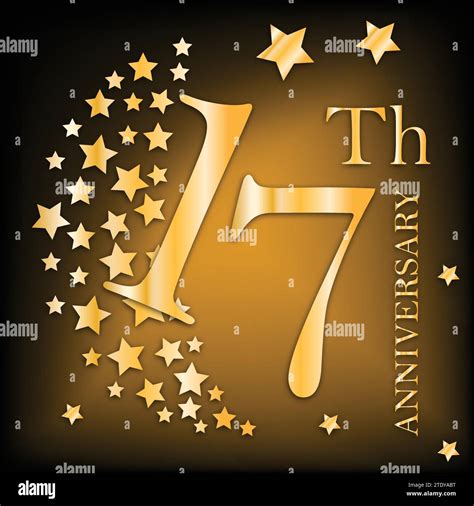 17 years anniversary golden premium badge Stock Vector Image & Art - Alamy