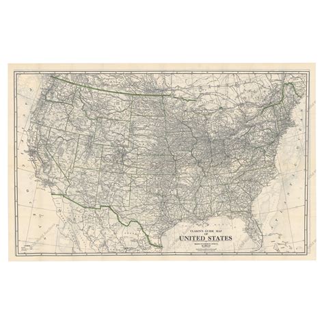 Old Map of the American Railroad Network and All Weather Roads on Verso ...