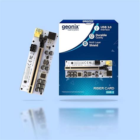 GEONIX PCE164P-N09 VER012 MAX PCI-E 1X TO 16X Riser Card |10 capacitors ...