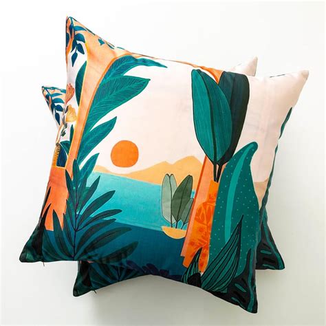 Buy Aurora Digital Multicolour Printed Cushion Cover- Set of 2 - 65 x ...