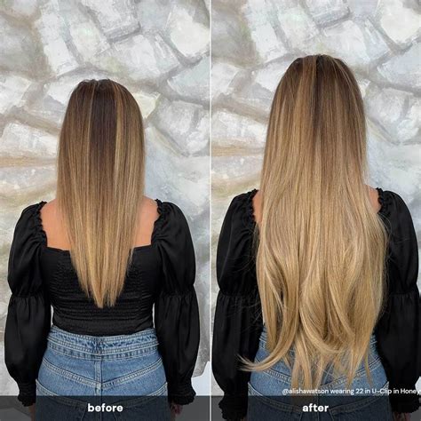22 Inch Clip In Hair Extensions Before And After