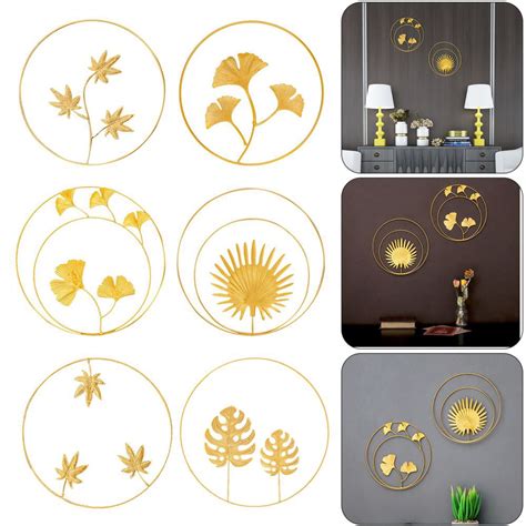 Buy Gold Wall Decor, Golden Maple Leaves Metal Wall Decor with Frame ...