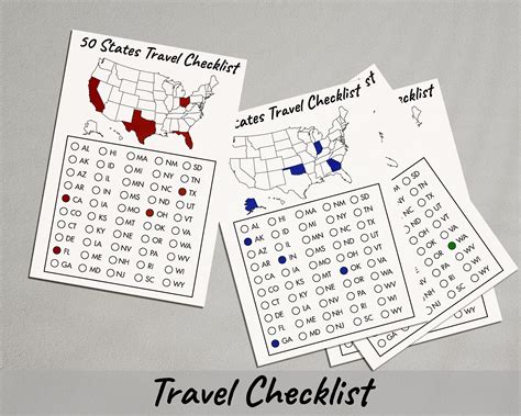 50 US States Checklist | 50 States Challenge | United States Map ...