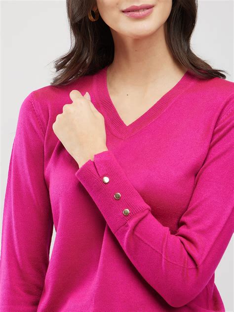 Buy Pink LivSoft V-Neck Sweater Online | FableStreet