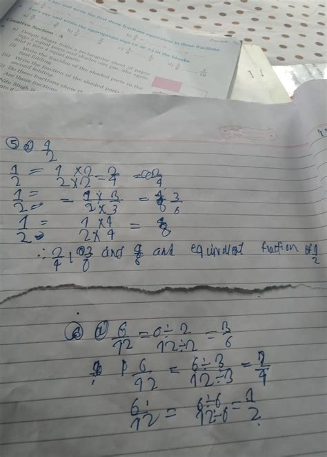 5. Find the first three fractions equivalent to the following fractions ...