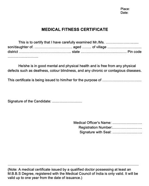 10+ Medical Fitness Certificates Download [Word & PDF]