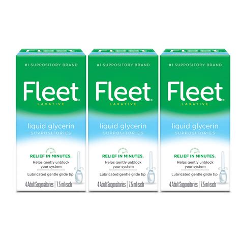 Fleetliquid Glycerin Suppositories For Adult Constipation 4 Count Pack ...