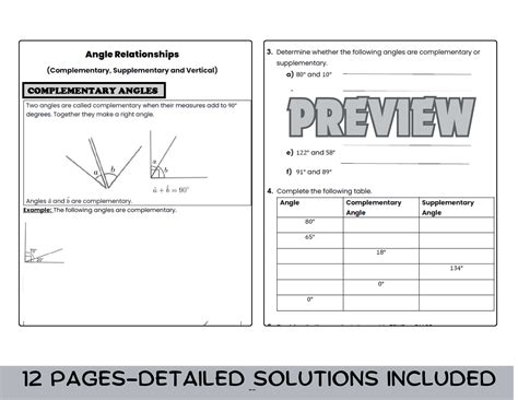 Complementary Supplementary Angles Pdf