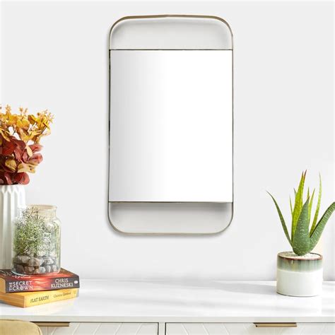 Buy Catania Gold Metal Rectangular Wall Mirror - 30.5x53.5cm from Home ...