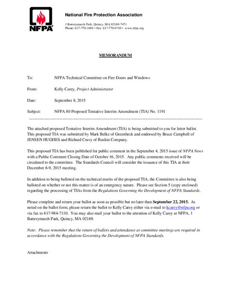 Fillable Online TECHNICAL COMMITTEE LETTER BALLOT - NFPA Fax Email ...