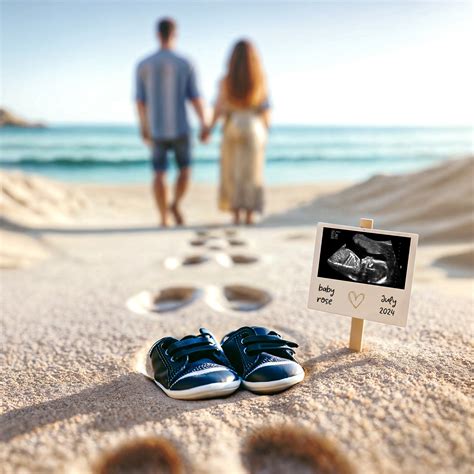 Beachside Pregnancy Announcement Canva Template - 'baby Steps to ...