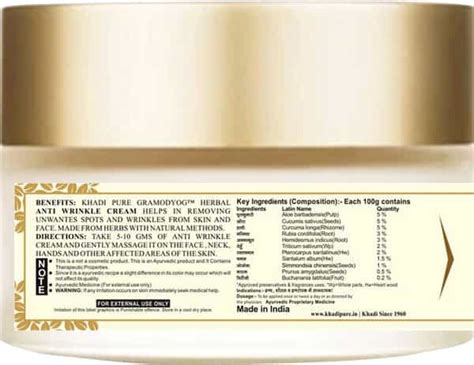 Buy KHADI PURE HERBAL ANTI WRINKLE CREAM - 50G Online & Get Upto 60% ...