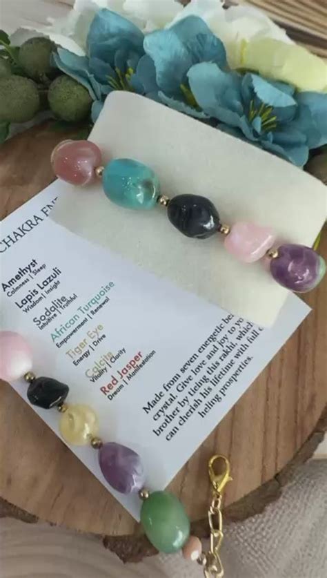 L-01 Premium 7 Chakras Stone Rakhi Bracelet for Brother – Reusable S ...