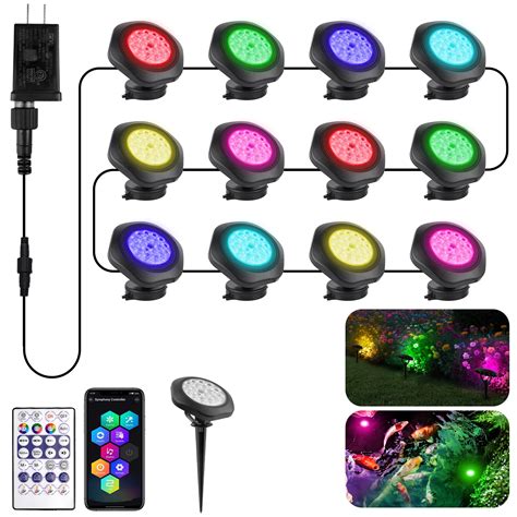 T-SUN Color Changing Pond Lights LED Underwater 9.8ft APP and Remote ...