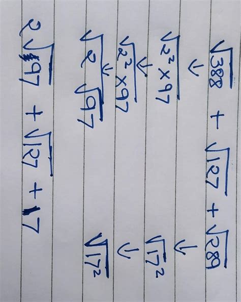 The value of root 388+ root 127+r oot 289 is - Brainly.in