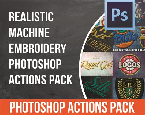 Embroidery Photoshop Actions Pack, photoshop actions, machine ...