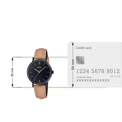 Casio ENTICER LADIES LTP-VT02BL-1AUDF - Brown Leather Analog Watch A20 ...