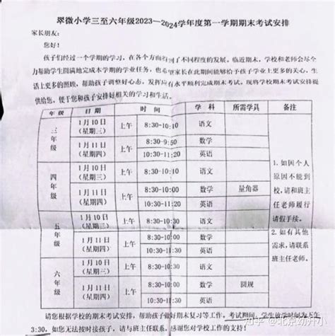 2024年寒假前小学期末考试如何考？四区发布期末考试安排！一二年级不笔试 - 知乎