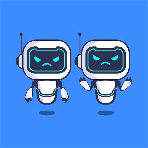 Illustration angry robot character vector technology | Premium Vector