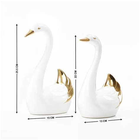 Buy Magnus Set of 2 Porcelain Swan Figurines from Home Centre at just ...
