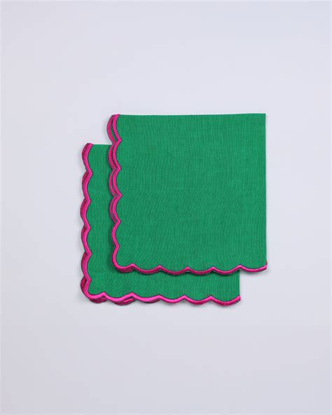 Scallop Napkins (Green) – The Palace Atelier