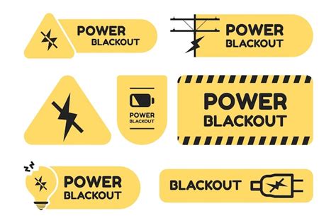 Flat design power outage labels | Free Vector