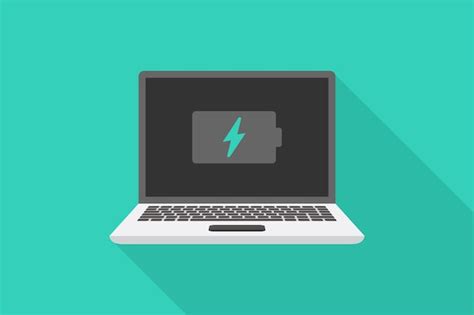 Laptop and battery notification icon flat design vector illustration ...
