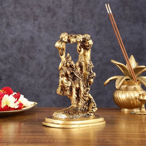 Brass Radha Krishna Swing Idol - 7" Height – Budhshiv.com