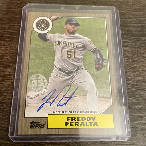 2022 Topps Baseball Freddy Peralta #87BA-FB Auto (#43 out of 50) | eBay
