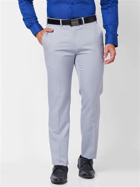 Raymond Men Grey Structure Slim Fit Polyester Blend Trouser – MyRaymond