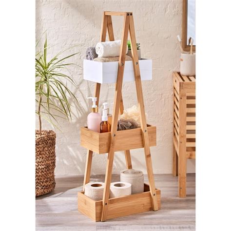 Buy Omnia Bamboo 3-Tier Bathroom Storage Stand from Home Centre at just ...