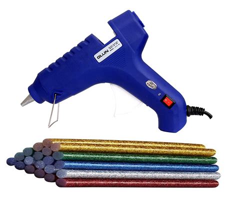 GLUN 40 WATT Blue Glue Gun with 18 Glitter Sticks : Amazon.in: Office ...